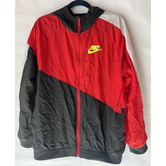 Nike Core Amplify Windrunner Windbreaker Black Red White XL - Picture 1 of 6
